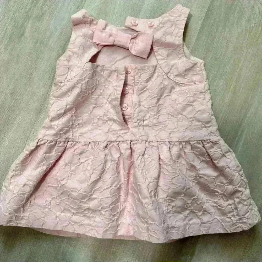 Janie and Jack Baby Girl Pink Lace Embroidered Dress 6-12 Months